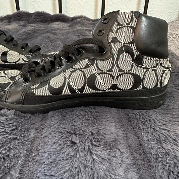 Coach Ellis High Top Sneakers Black and Gray US Women’s Size 8.5 Y2K - Picture 9 of 12